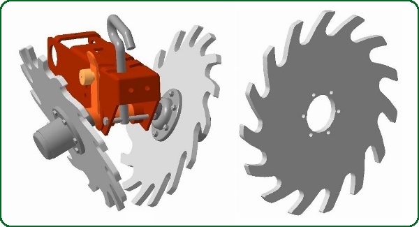 Шипованное прикатывающее колесо